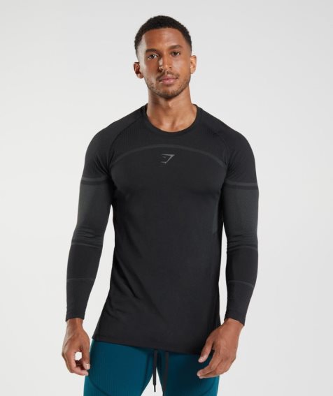 Gymshark 315 Long Sleeve T-shirt Herr Svarta | SE-39728S