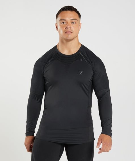 Gymshark 315 Long Sleeve T-shirt Herr Svarta | SE-85143S