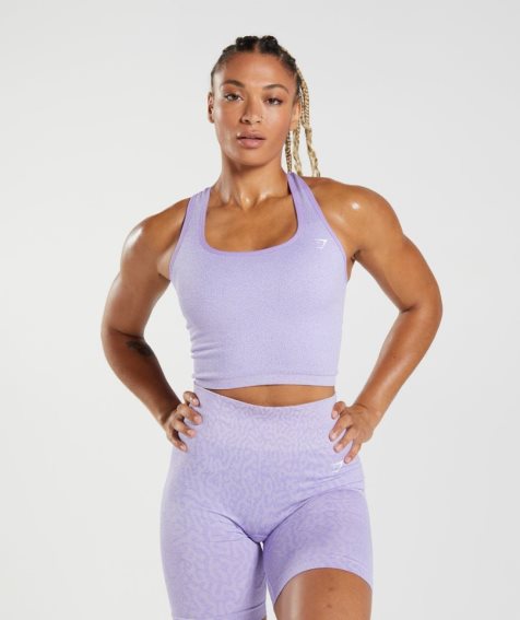 Gymshark Adapt Animal Seamless Crop Linnen Dam Lila | SE-45207H