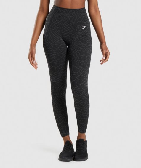 Gymshark Adapt Animal Seamless Leggings Dam Svarta | SE-98425O