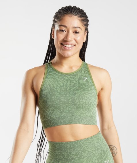 Gymshark Adapt Animal Seamless Sport Bh Dam Gröna | SE-59483L