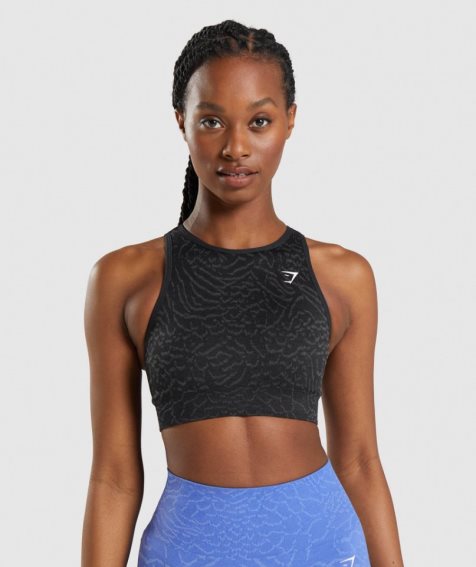 Gymshark Adapt Animal Seamless Sport Bh Dam Svarta | SE-92041F