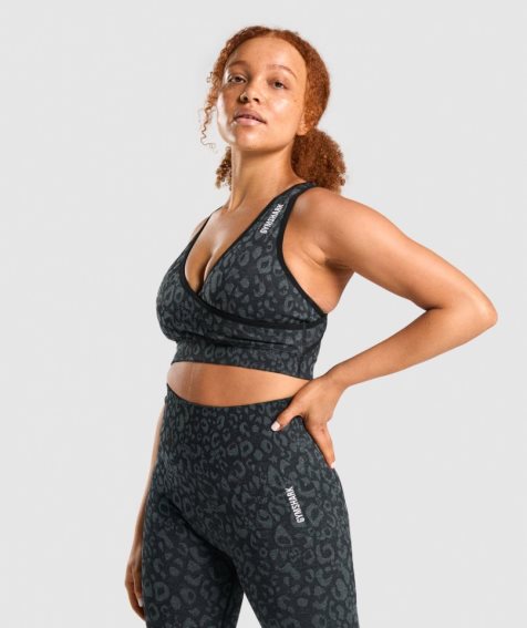 Gymshark Adapt Animal Seamless Sport Bh Dam Svarta | SE-96301I