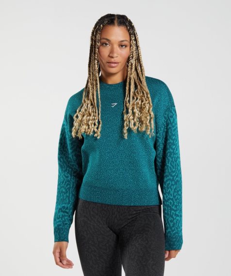 Gymshark Adapt Animal Tröjor Dam Turkos | SE-59301C