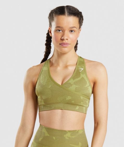 Gymshark Adapt Camo Seamless Sport Bh Dam Gröna | SE-29354U