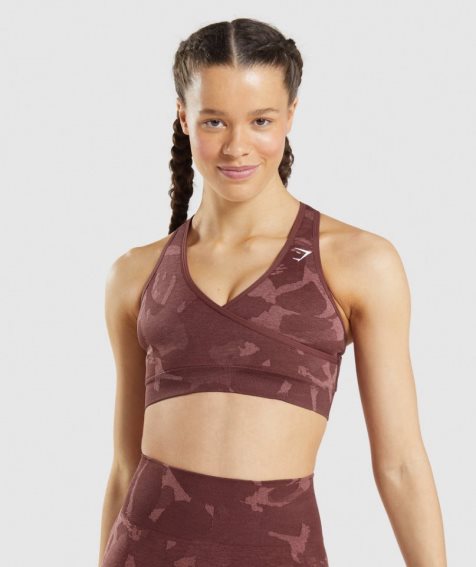 Gymshark Adapt Camo Seamless Sport Bh Dam Mörkbruna | SE-93104E