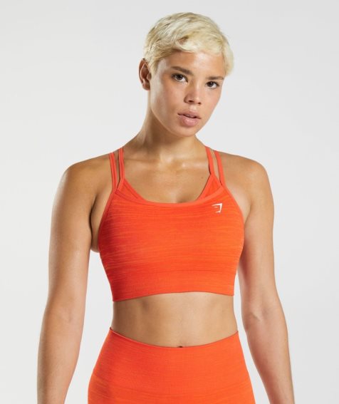 Gymshark Adapt Marl Seamless Sport Bh Dam Orange | SE-60821D