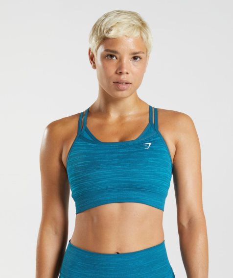 Gymshark Adapt Marl Seamless Sport Bh Dam Turkos | SE-78620R