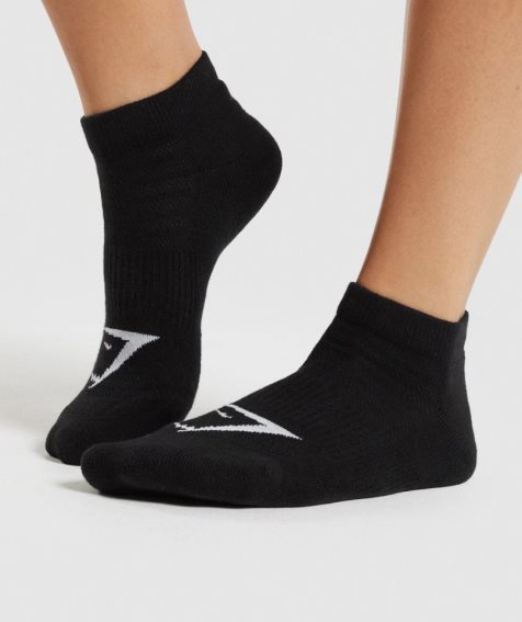 Gymshark Ankle 3pk Strumpor Svarta | SE-03169M