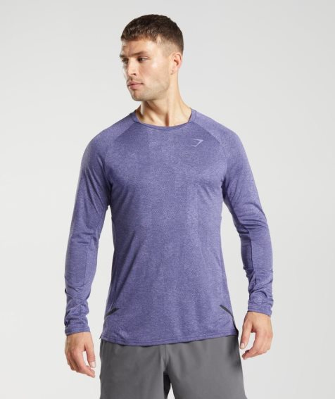 Gymshark Apex Long Sleeve T-shirt Herr Lila | SE-40615S