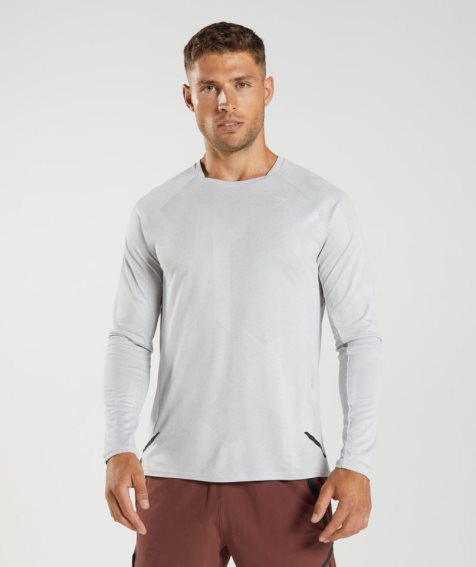 Gymshark Apex Long Sleeve T-shirt Herr Ljusgrå | SE-49580R