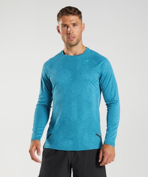 Gymshark Apex Long Sleeve T-shirt Herr Turkos | SE-63089T