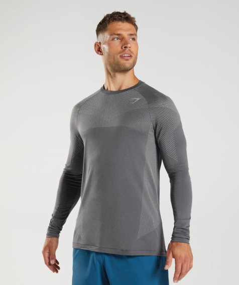 Gymshark Apex Seamless Long Sleeve T-shirt Herr Grå | SE-28495F