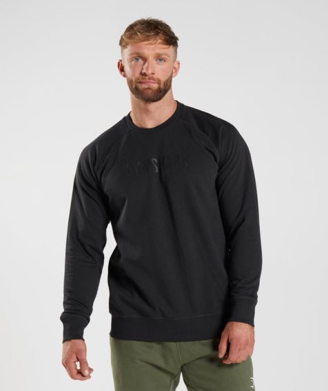 Gymshark Apollo Crew Tröjor Herr Svarta | SE-87421L