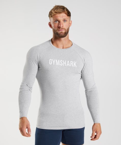 Gymshark Apollo Long Sleeve T-shirt Herr Ljusgrå | SE-16903D