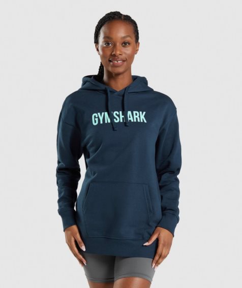 Gymshark Apollo Oversized Hoodie Dam Marinblå | SE-54279V