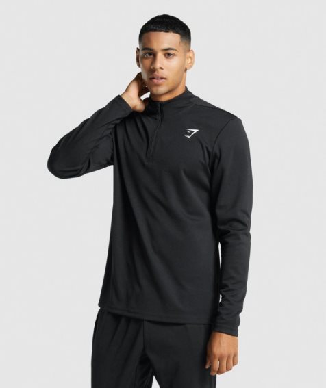 Gymshark Arrival 1/4 Zip Tröjor Herr Svarta | SE-91368T