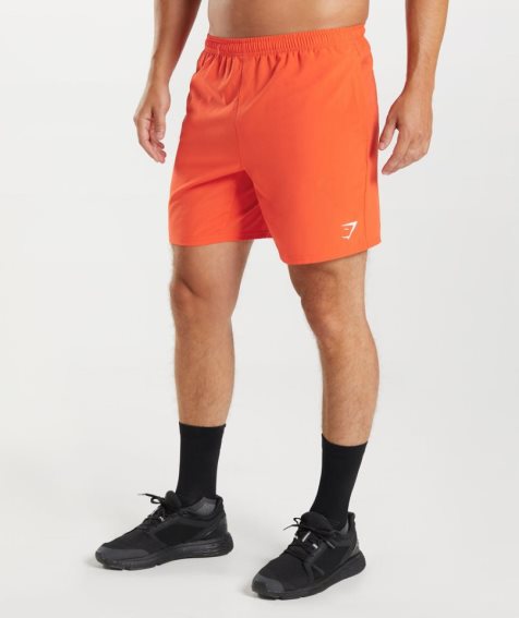 Gymshark Arrival 7" Shorts Herr Orange | SE-29074L