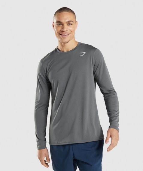 Gymshark Arrival Long Sleeve T-shirt Herr Grå | SE-60914W