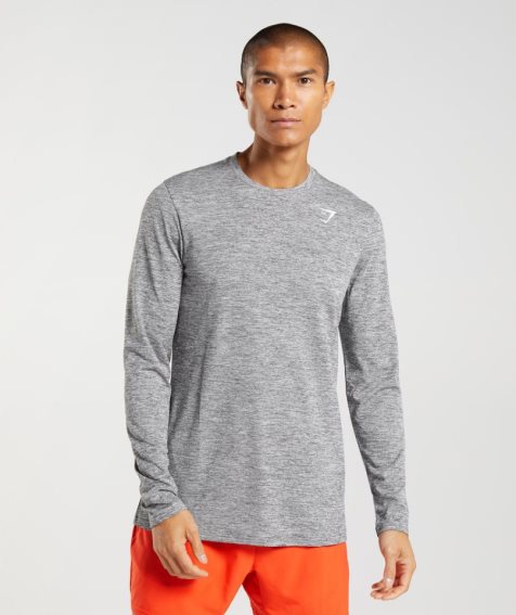 Gymshark Arrival Long Sleeve T-shirt Herr Grå | SE-74238W