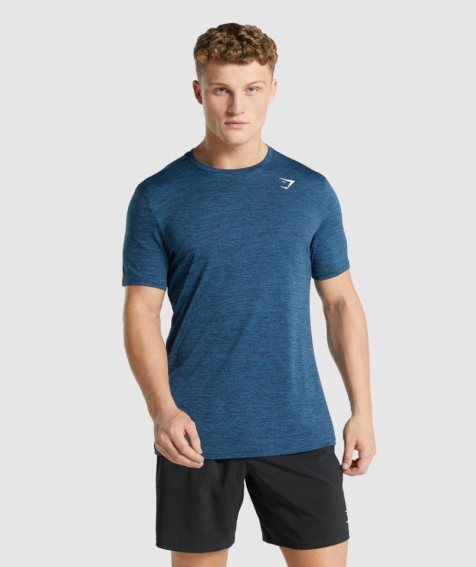 Gymshark Arrival Marl T-shirt Herr Marinblå | SE-76354M