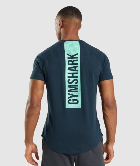 Gymshark Bold T-shirt Herr Marinblå | SE-50984B