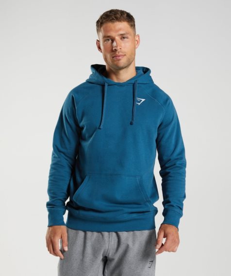 Gymshark Crest Hoodie Herr Blå | SE-46085M