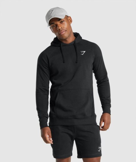 Gymshark Crest Hoodie Herr Svarta | SE-13462V