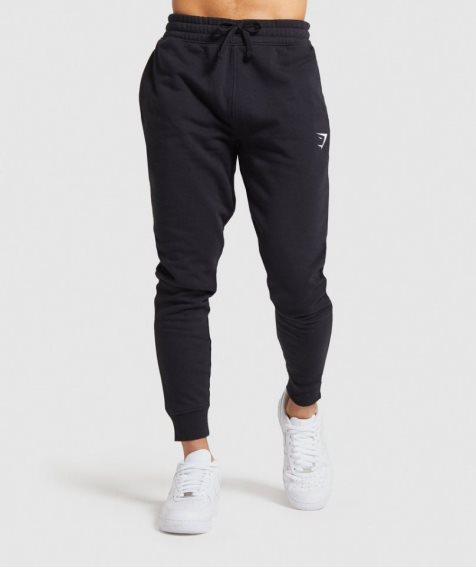 Gymshark Crest Mjukisbyxor Herr Svarta | SE-30182U