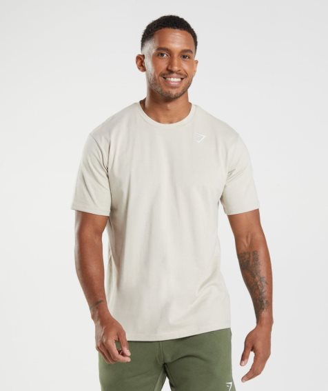 Gymshark Crest T-shirt Herr Grädde | SE-58716L