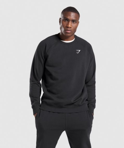 Gymshark Crest Tröjor Herr Svarta | SE-10385L