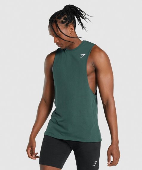 Gymshark Critical 2.0 Drop Arm Linnen Herr Mörkgröna | SE-02156M