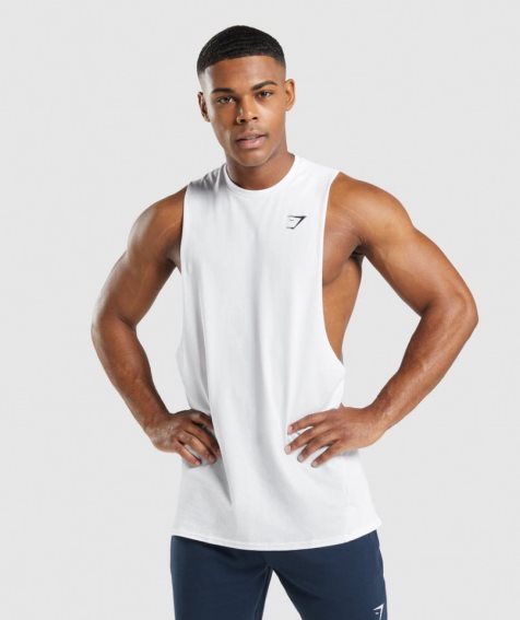 Gymshark Critical 2.0 Drop Arm Linnen Herr Vita | SE-92048E