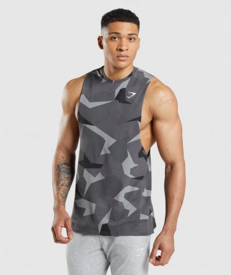 Gymshark Critical Drop Arm Linnen Herr Camo | SE-15072V