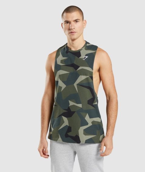 Gymshark Critical Drop Arm Linnen Herr Camo | SE-59816N