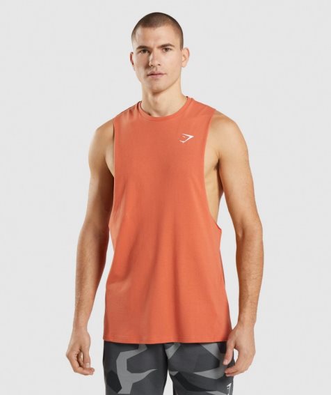 Gymshark Critical Drop Arm Linnen Herr Orange | SE-41926U