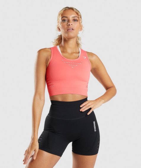 Gymshark Energy Seamless Beskurna Toppar Dam Rosa | SE-25063C