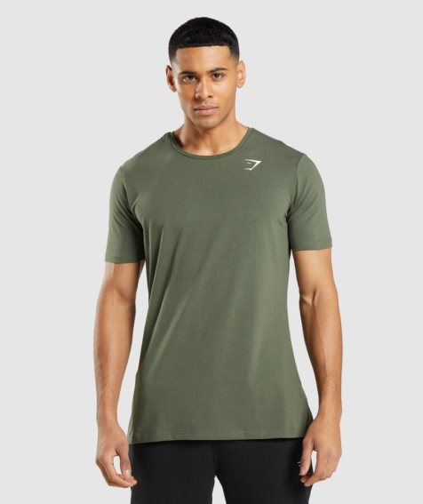 Gymshark Essential T-shirt Herr Olivgröna | SE-26493W