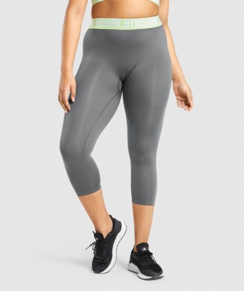 Gymshark Fit Seamless Cropped Leggings Dam Grå | SE-26395X