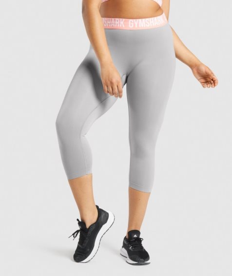 Gymshark Fit Seamless Cropped Leggings Dam Ljusgrå | SE-36210Y