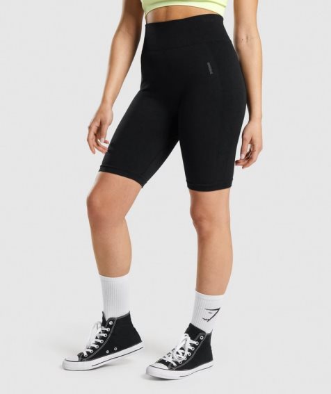 Gymshark Flex Cycling Shorts Dam Svarta | SE-92530R