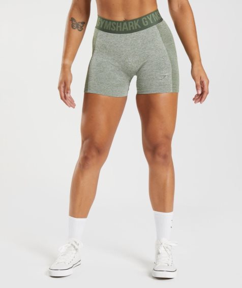 Gymshark Flex Shorts Dam Grå Olivgröna | SE-43219P