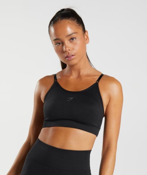 Gymshark Flex Snörade Sport Bh Dam Svarta | SE-09254M