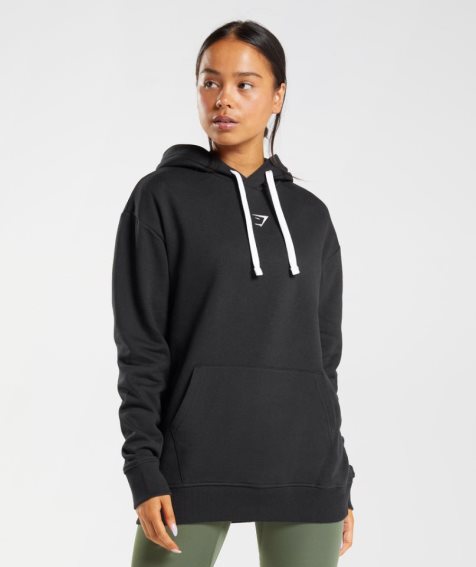 Gymshark Fraction Hoodie Dam Svarta | SE-08735X