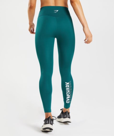 Gymshark Fraction Leggings Dam Turkos | SE-20971M