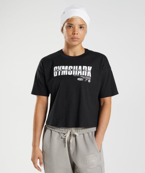 Gymshark GS10 Year Midi Beskurna Toppar Dam Svarta | SE-81425H