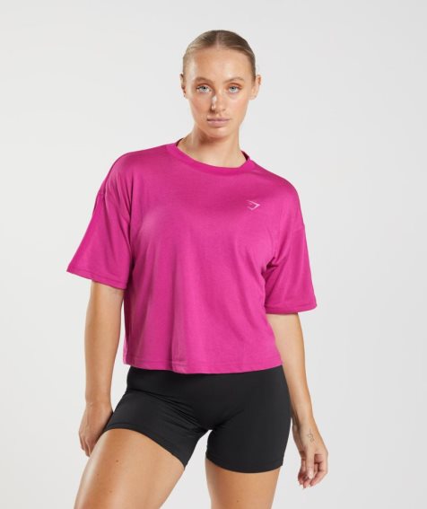 Gymshark GS Power Midi Beskurna Toppar Dam Fuchsia | SE-81736W