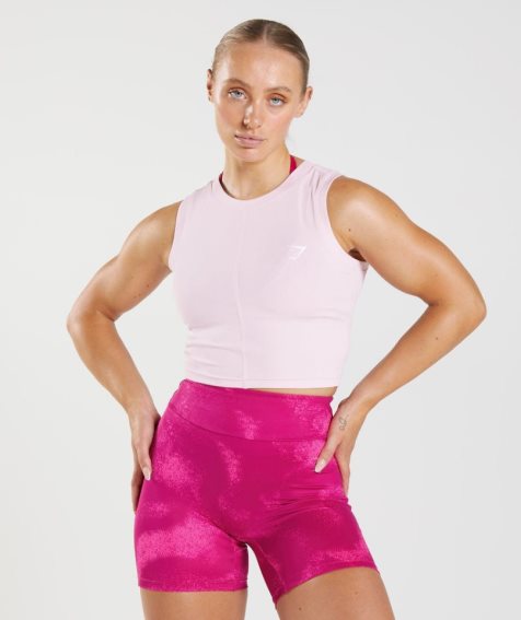 Gymshark GS Power Räfflad Midi Linnen Dam Rosa | SE-26138D