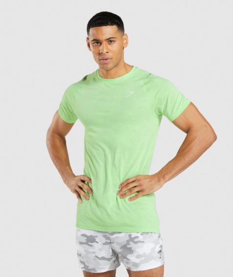 Gymshark Geo Seamless T-shirt Herr Ljusgröna | SE-86173C