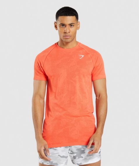 Gymshark Geo Seamless T-shirt Herr Orange | SE-47985S